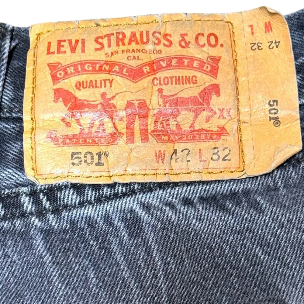 Levi's 501 Button Fly Faded Black 42x32
